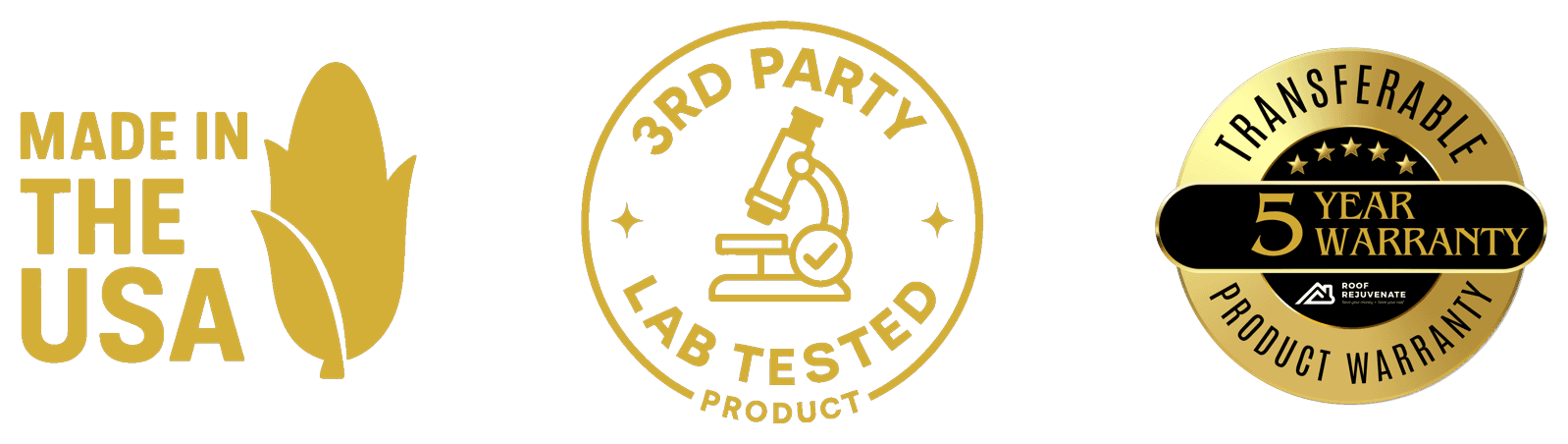 Made in the USA. 3rd-party lab tested product. Transferable 5-year product warranty.