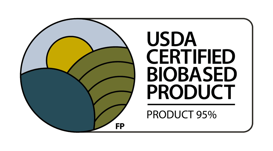 USDA Certified Biobased Product label, product 95 percent biobased